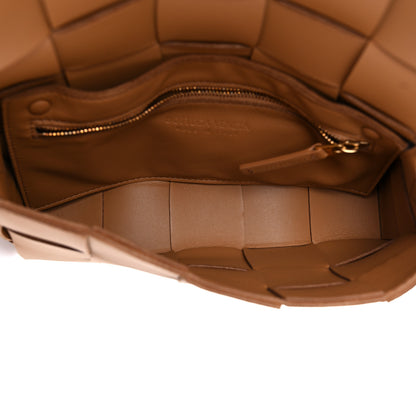 Bottega Veneta Lambskin Maxi Intrecciato Cassette Crossbody Bag Caramel 5 of 9