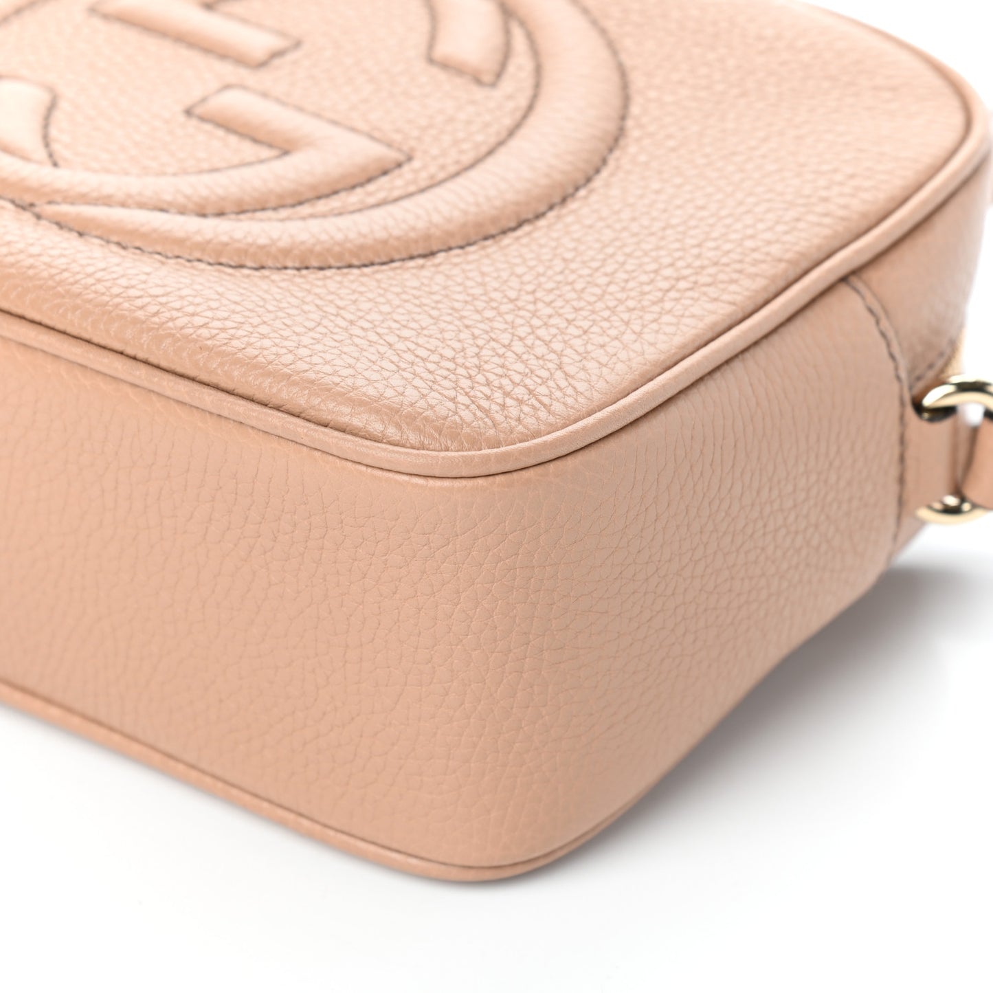 Pebbled Calfskin Small Soho Disco Bag Camelia