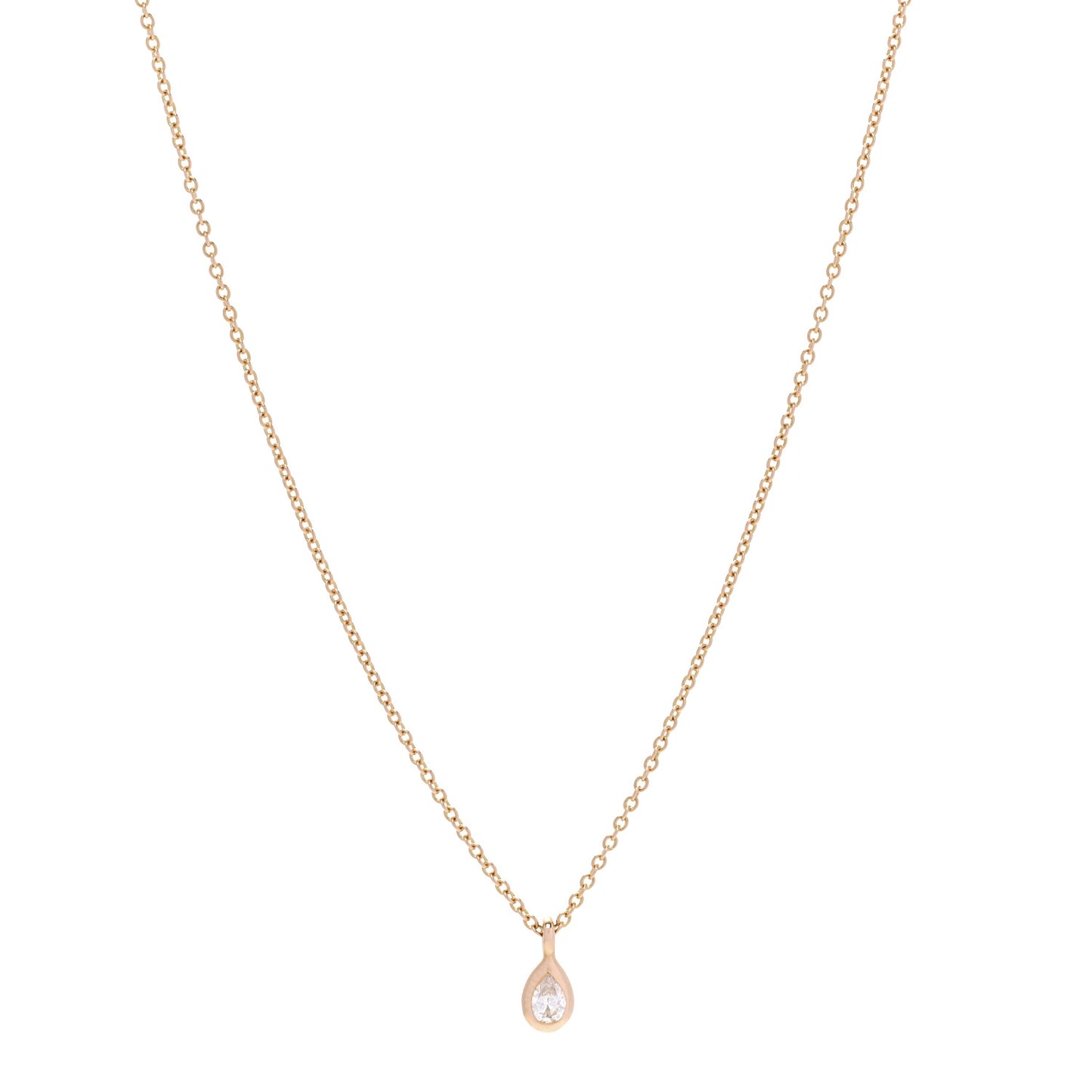 18K Yellow Gold Diamond .13ctw Elsa Peretti Diamonds by the Yard Pear Shape Necklace