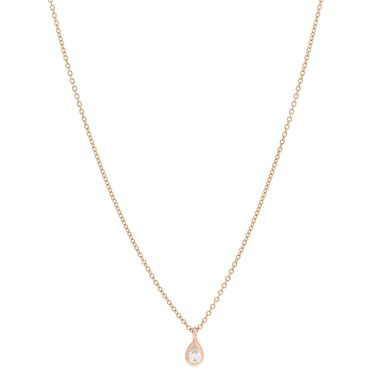Tiffany 18K Yellow Gold Diamond .13ctw Elsa Peretti Diamonds by the Yard Pear Shape Necklace 1 of 6