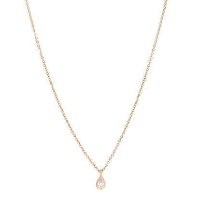 Tiffany 18K Yellow Gold Diamond .13ctw Elsa Peretti Diamonds by the Yard Pear Shape Necklace 1 of 6