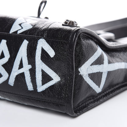 Balenciaga Agneau Classic Hardware Graffiti All Over S City Black 9 of 9