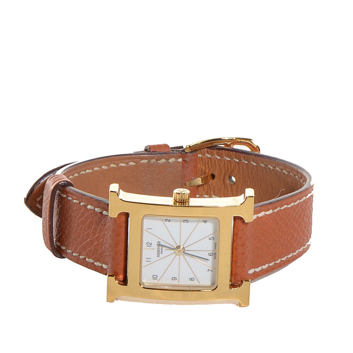 Stainless Steel Epsom 21mm Heure H Hour Quartz Watch Gold