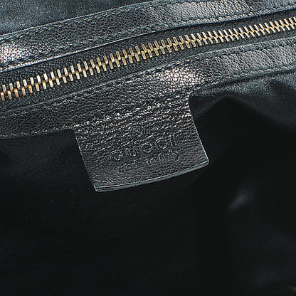 Gucci Leather Metal Bamboo Striped Tote Black 3 of 7