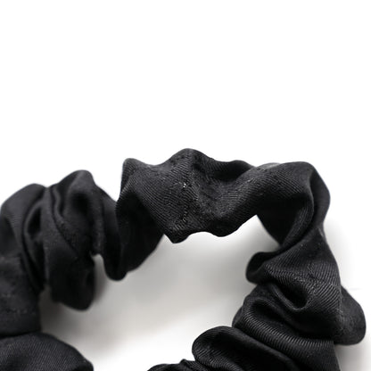 Chanel Silk Hair Tie Black Ivory 5 of 6