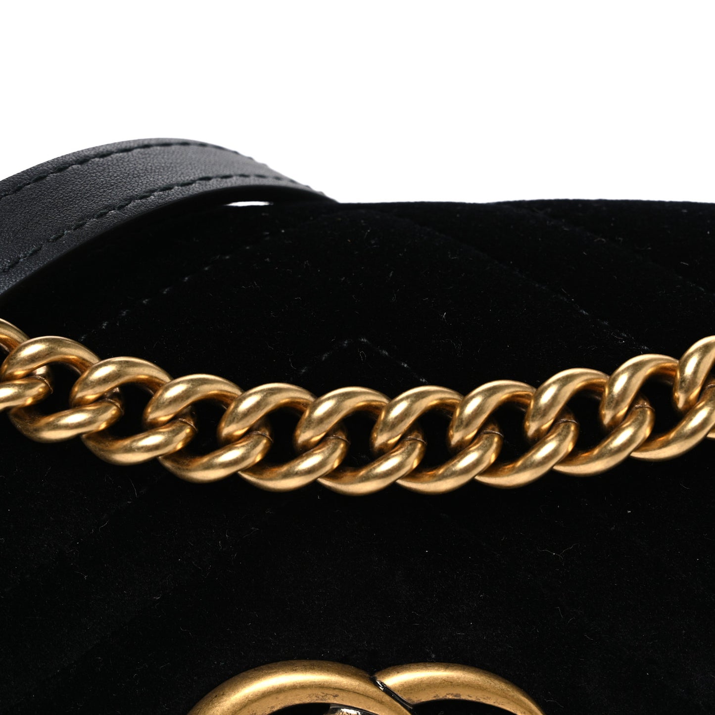 Velvet Matelasse Mini GG Marmont Shoulder Bag Black