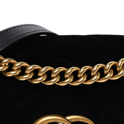 Gucci Velvet Matelasse Mini GG Marmont Shoulder Bag Black 8 of 10
