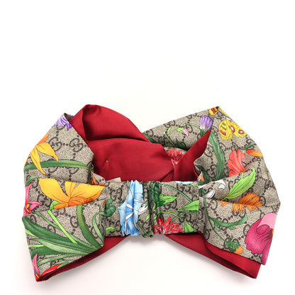 Gucci Silk Monogram Flora Print Headband M Red 3 of 6
