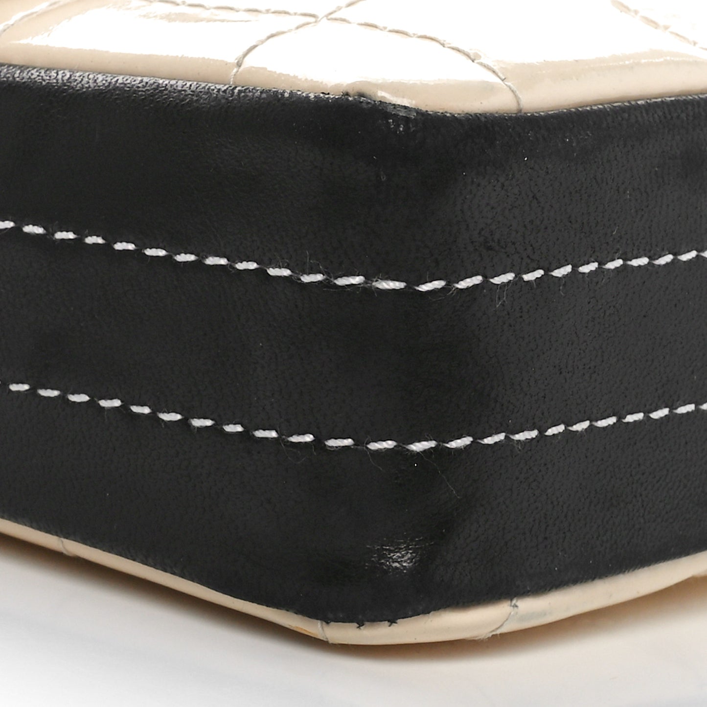 Patent East West Chocolate Bar Flap White Black