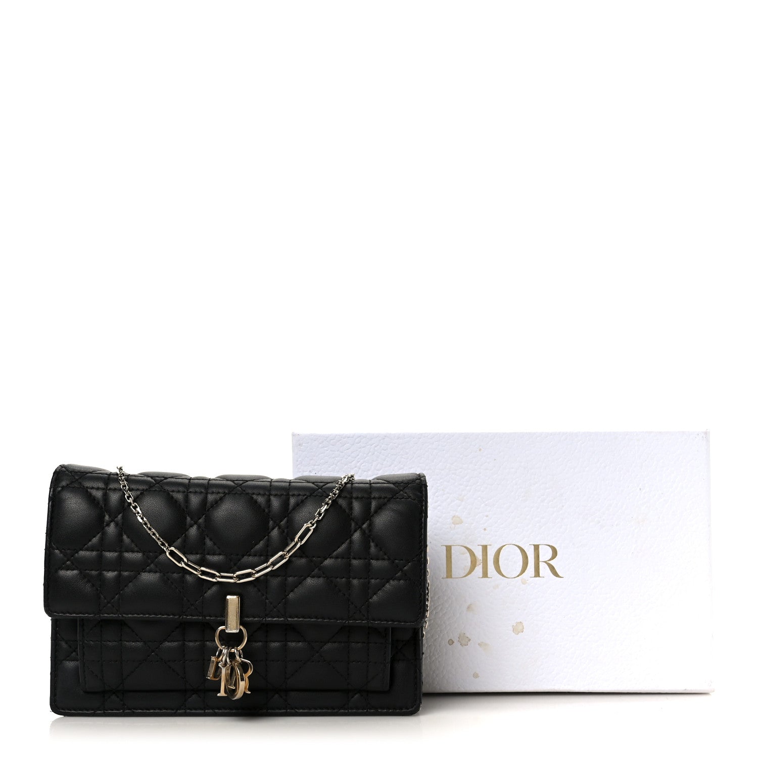 Christian Dior Lambskin Cannage Chain My Dior Daily Chain Pouch Black 11 of 11