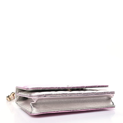 Chanel Gradient Metallic Lambskin Quilted Like A Wallet Wallet On Chain WOC Gold Pink 4 of 12