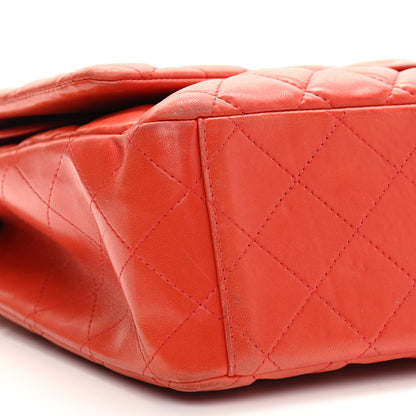 Chanel Lambskin Quilted Maxi Double Flap Red 10 of 18