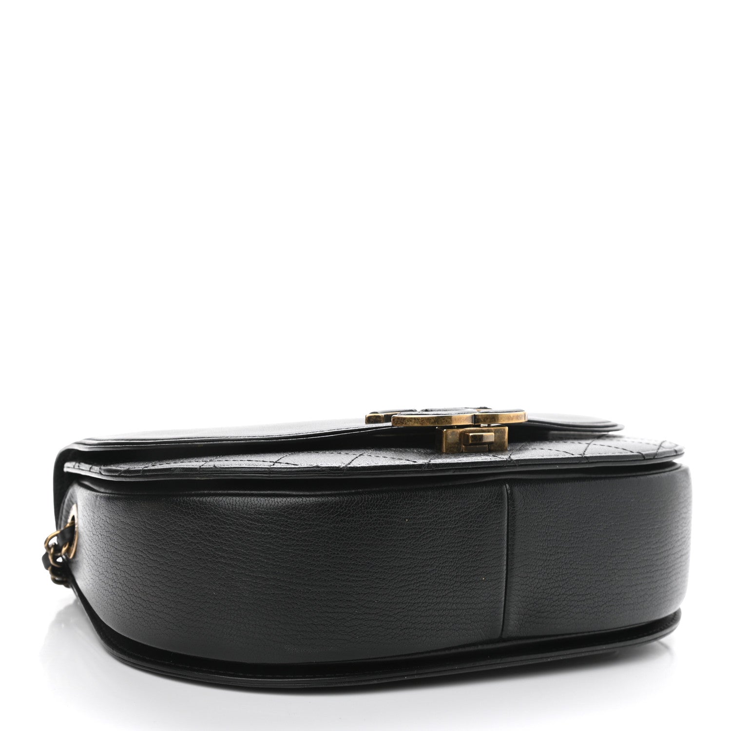 Chanel Shiny Calfskin Goatskin Quilted Medium Coco Curve Messenger Flap Black 4 of 10