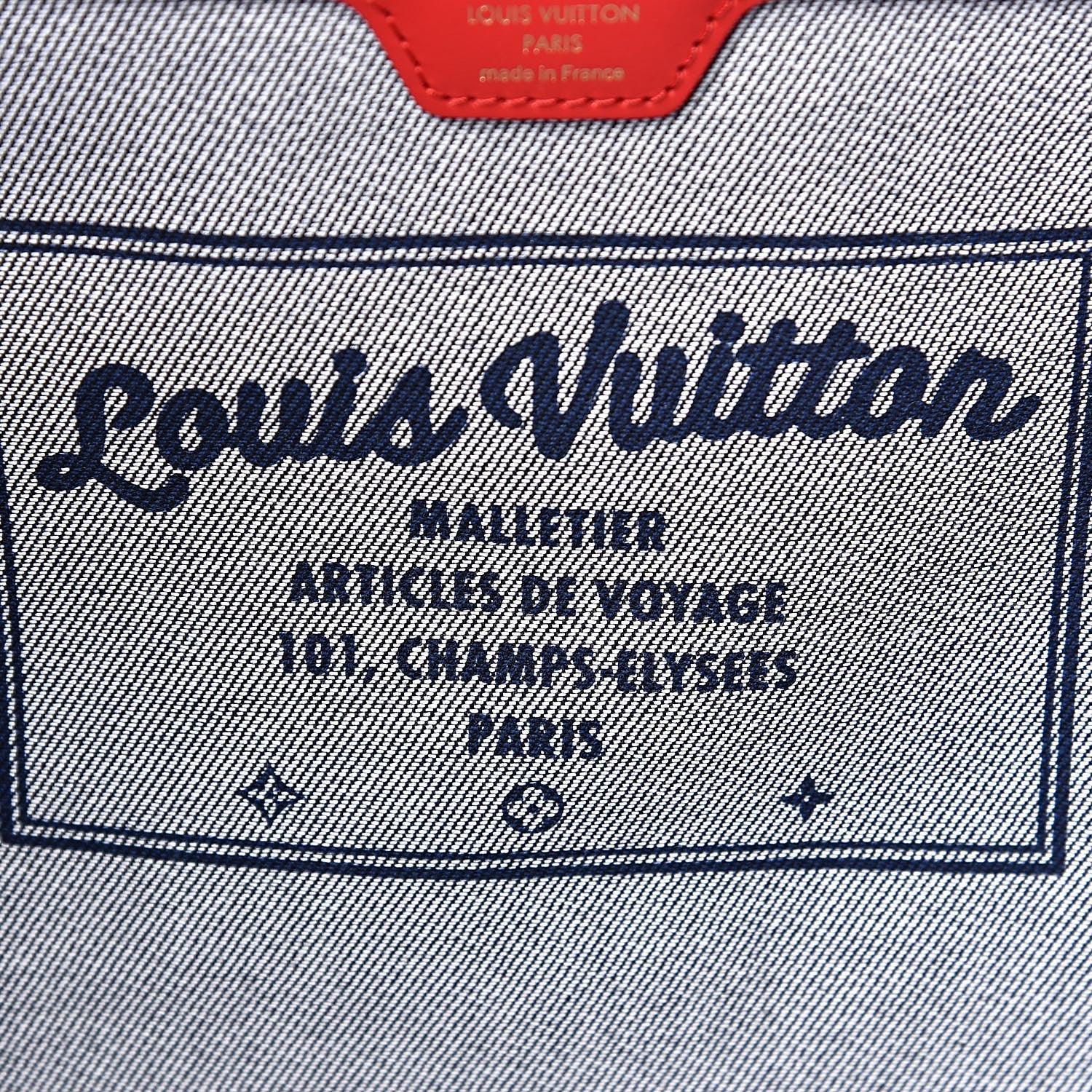 Louis Vuitton Denim Damier Monogram Patchwork Neverfull Blue Rouge 11 of 12