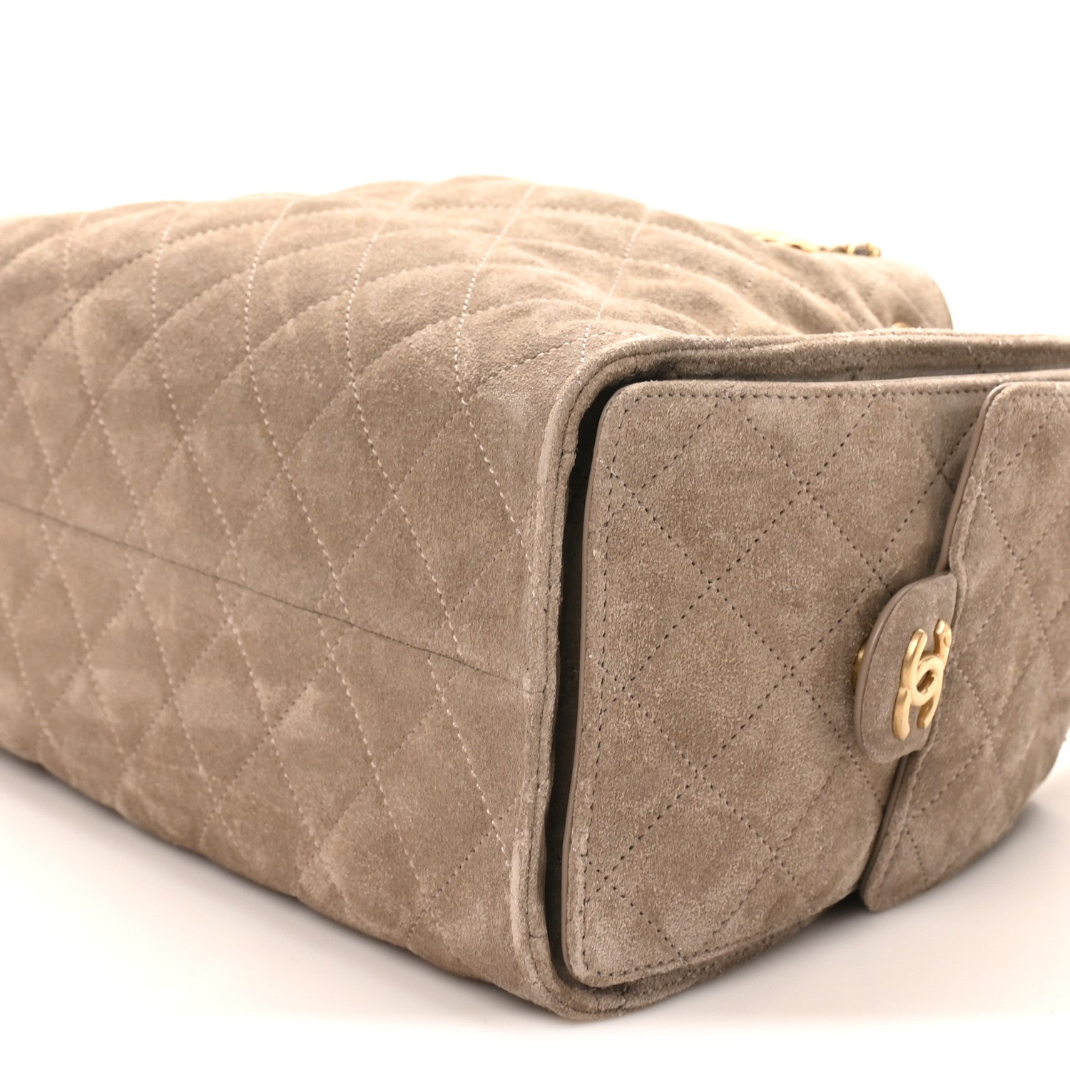 Chanel Suede Quilted Small Chanel 25 Handbag Dark Grey 10 of 11