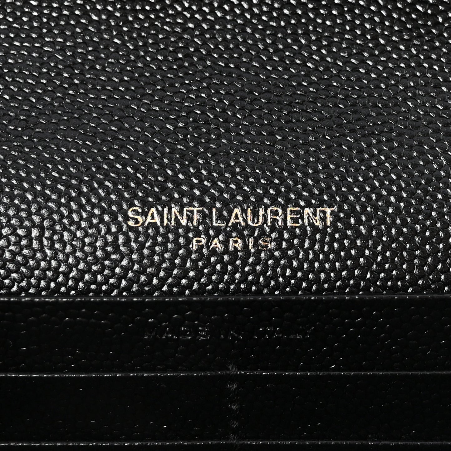 Grain De Poudre Matelasse Chevron Monogram Chain Wallet Black