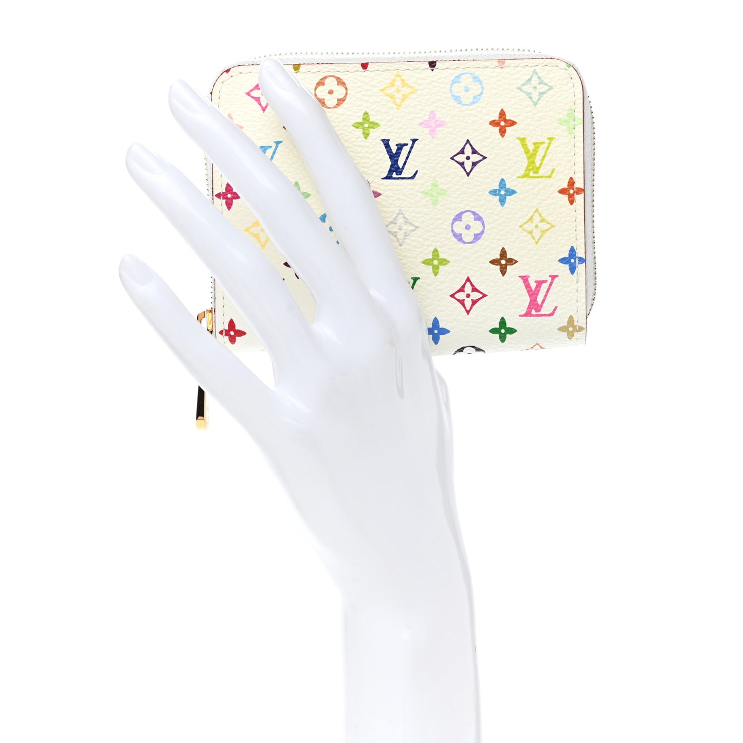Monogram Multicolor Zippy Coin Purse Wallet White Litchi