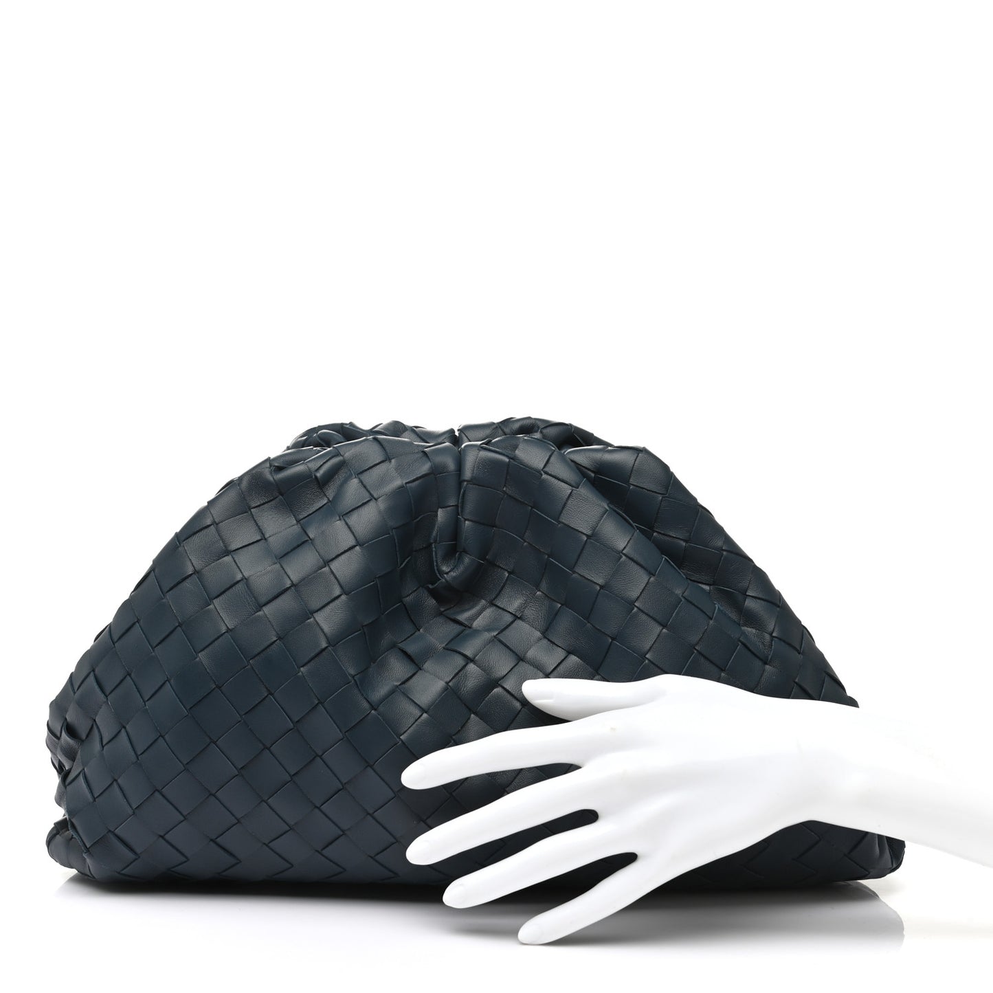 Nappa Maxi Intrecciato The Pouch Oversized Clutch Deep Blue