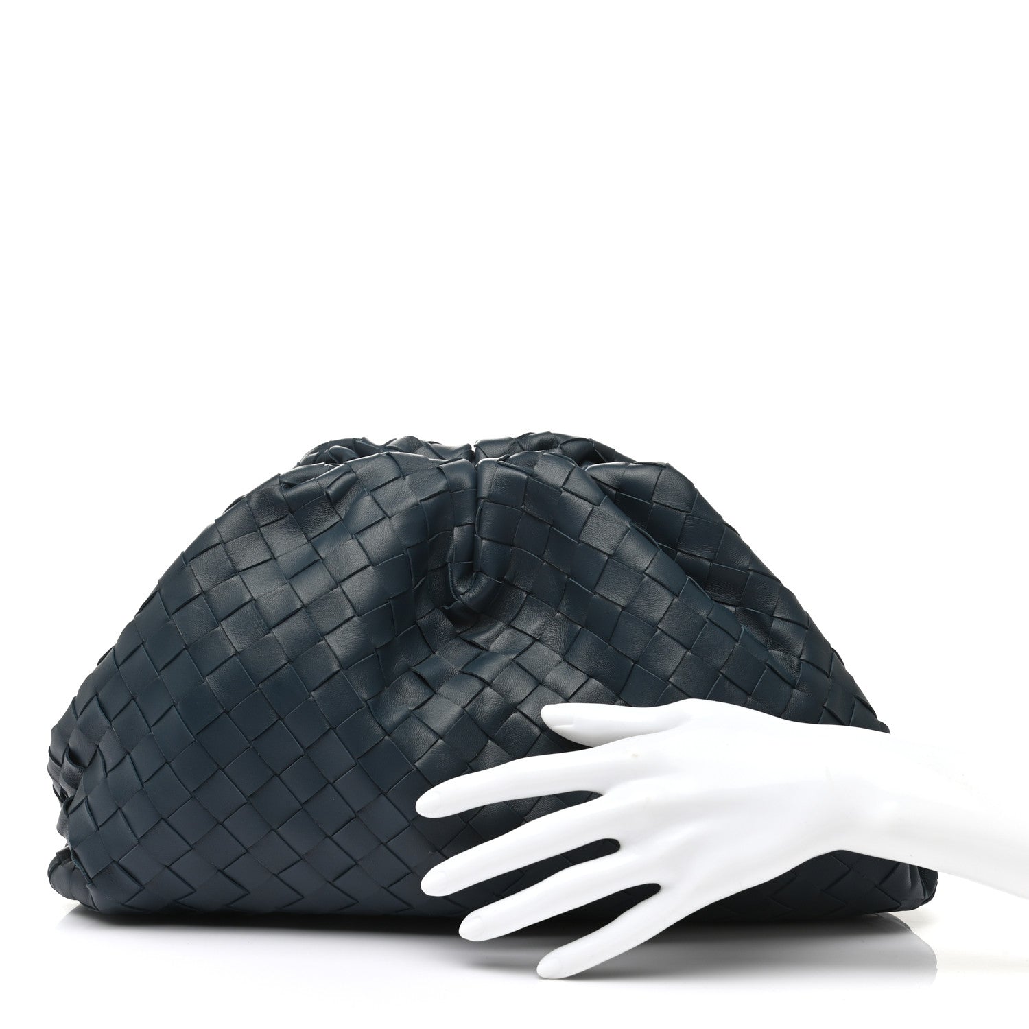 Bottega Veneta Nappa Maxi Intrecciato The Pouch Oversized Clutch Deep Blue 2 of 10