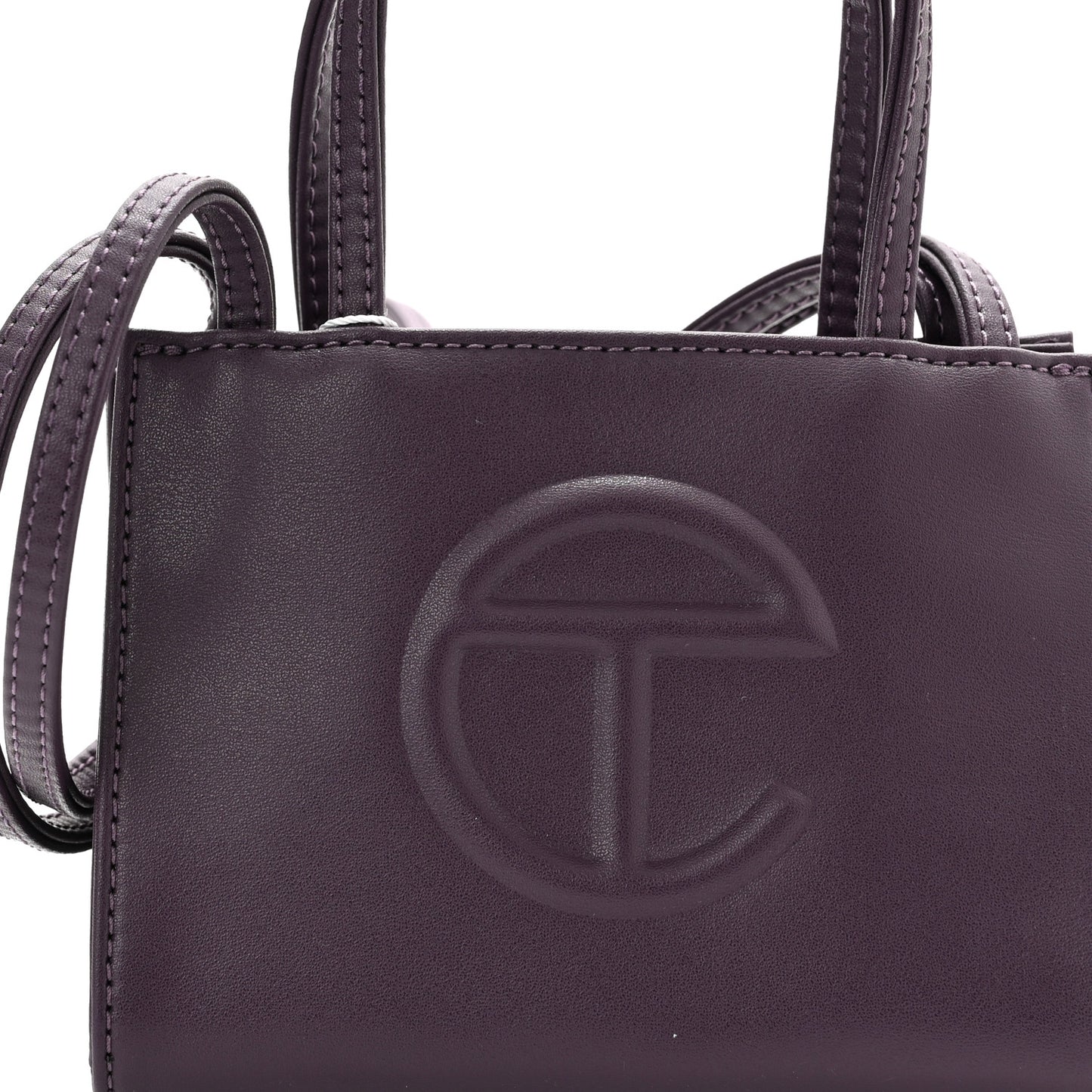 Vegan Leather Small Shopping Bag Eggplant