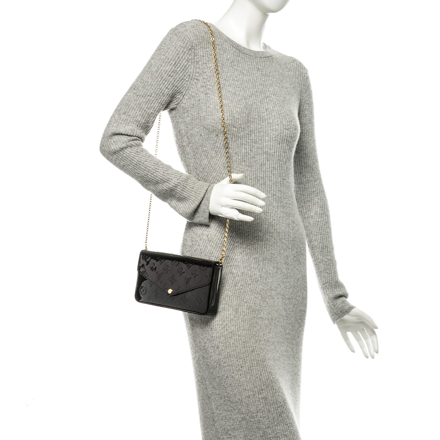 Vernis Pochette Felicie Chain Wallet Amarante