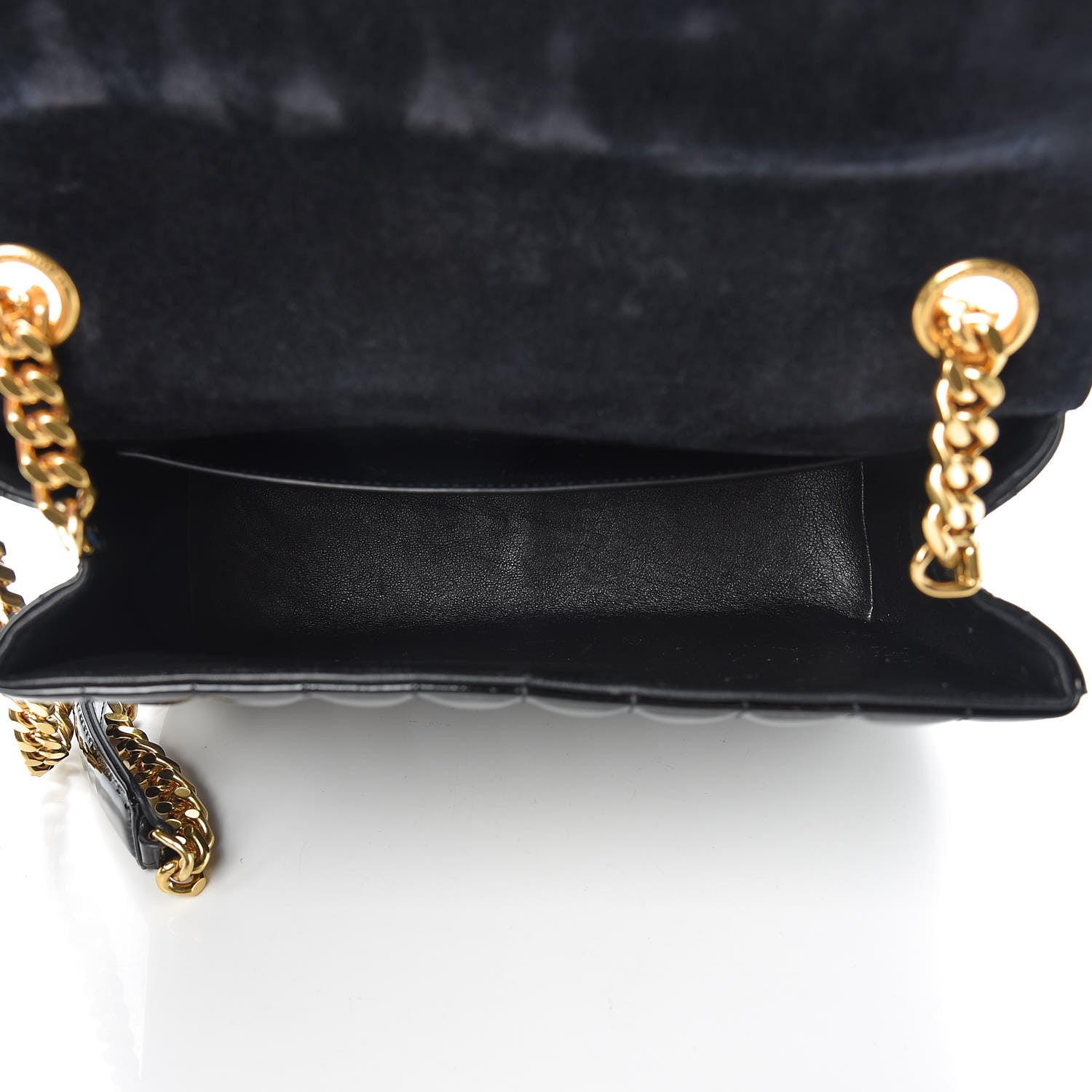 Saint Laurent Patent Matelasse Monogram Large Vicky Chain Bag Black 5 of 15