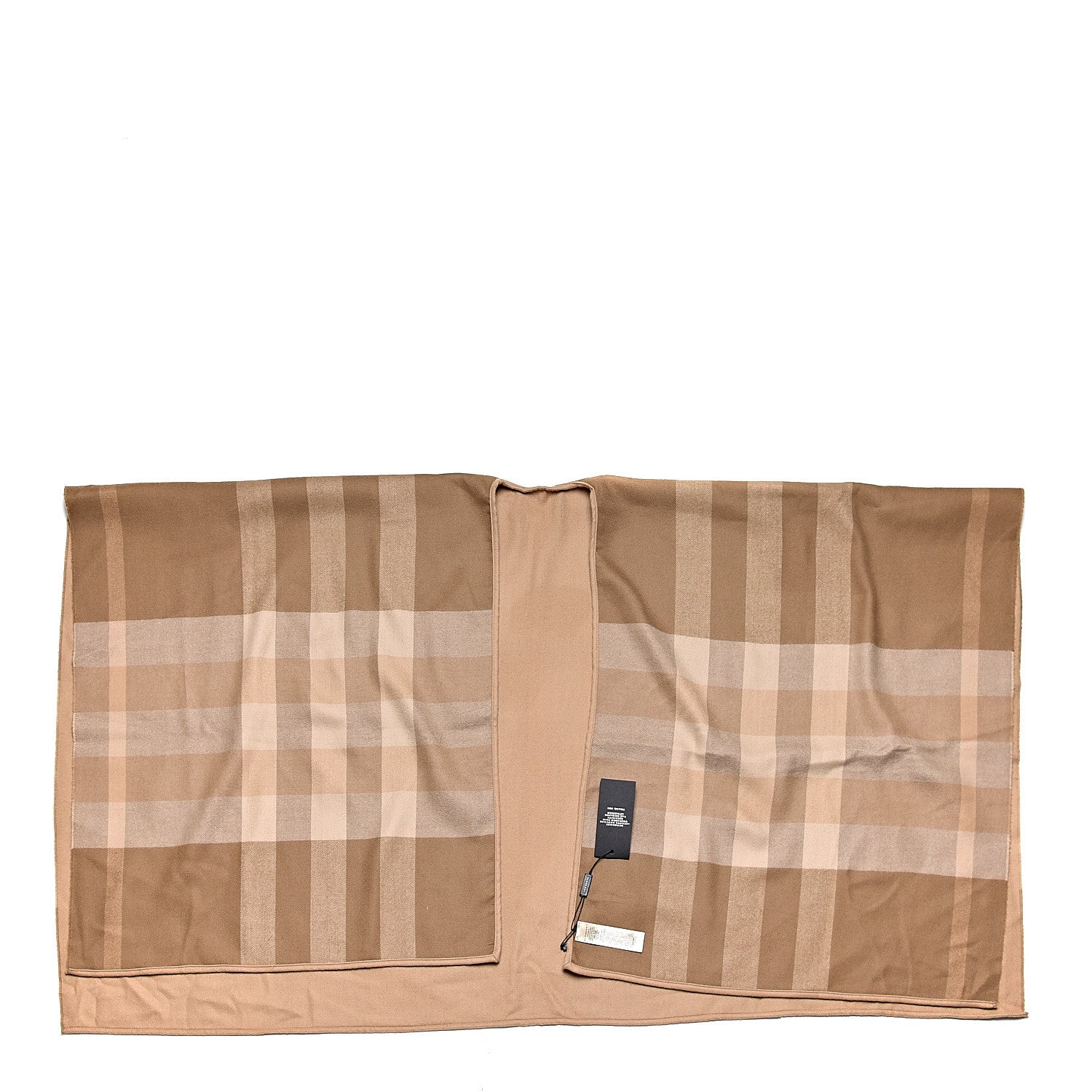 Burberry Wool Solid To Check Charlotte Cape Scarf Camel 1 of 6