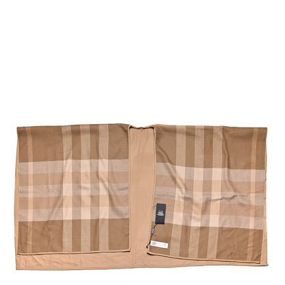Burberry Wool Solid To Check Charlotte Cape Scarf Camel 1 of 6