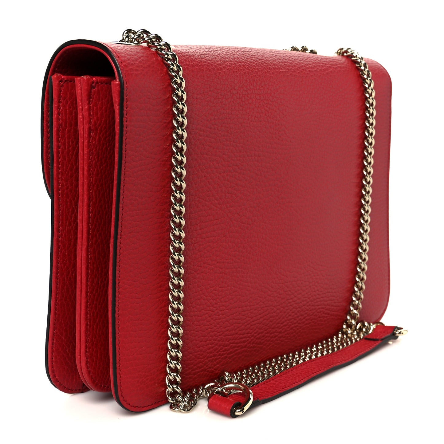 Dollar Calfskin Interlocking G Shoulder Bag Red