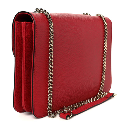 Gucci Dollar Calfskin Interlocking G Shoulder Bag Red 3 of 11