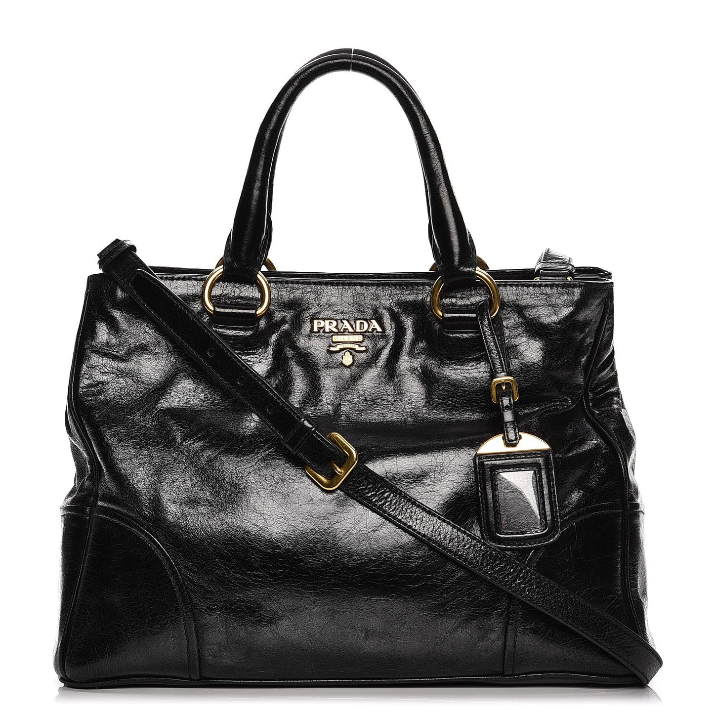Vitello Shine Tote Nero Black