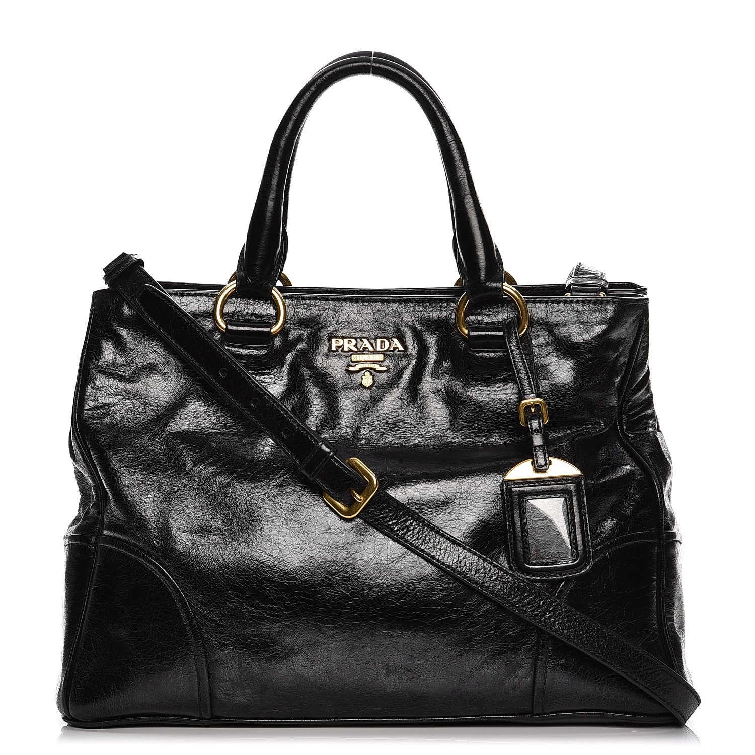 Prada Vitello Shine Tote Nero Black 1 of 12