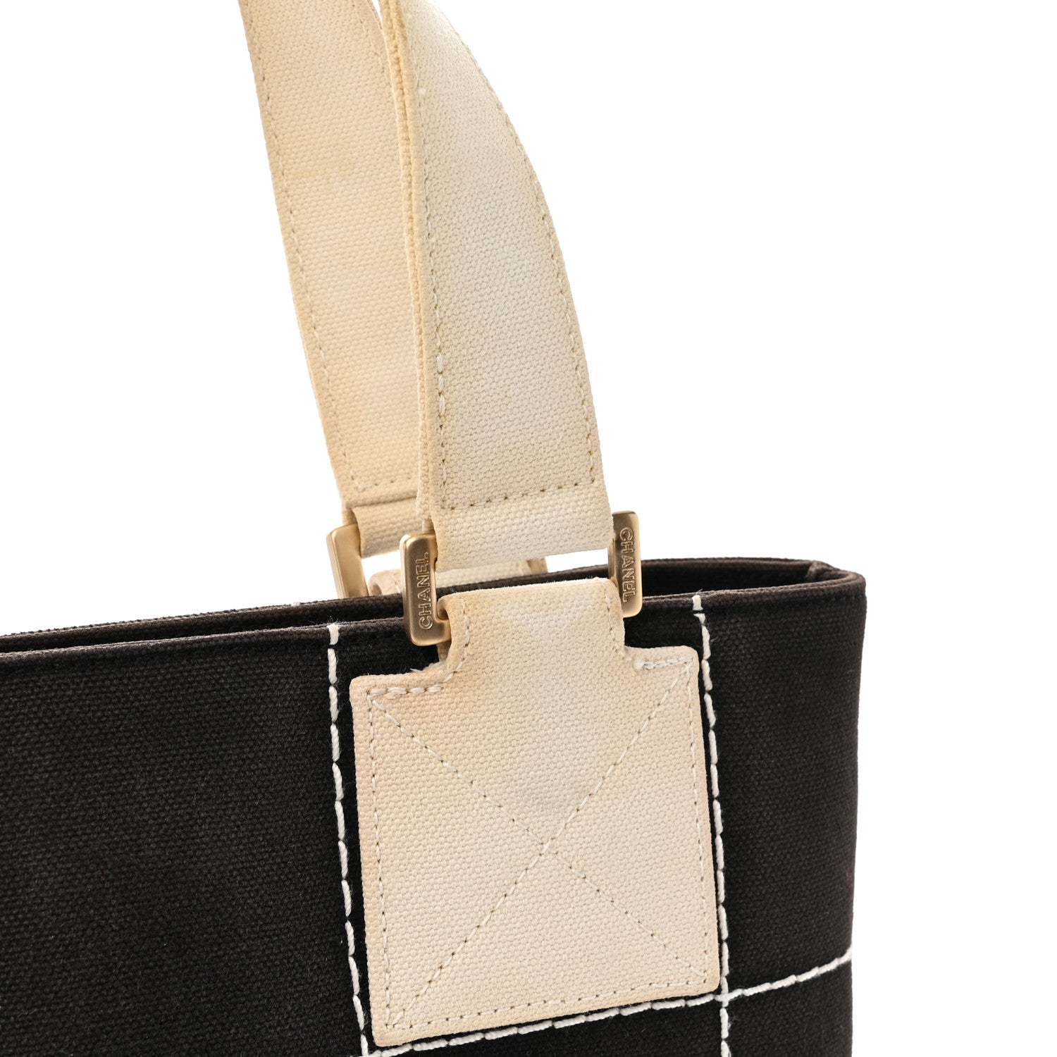 Chanel Canvas Square Stitched CC Small Tote Bag Black 19 of 19
