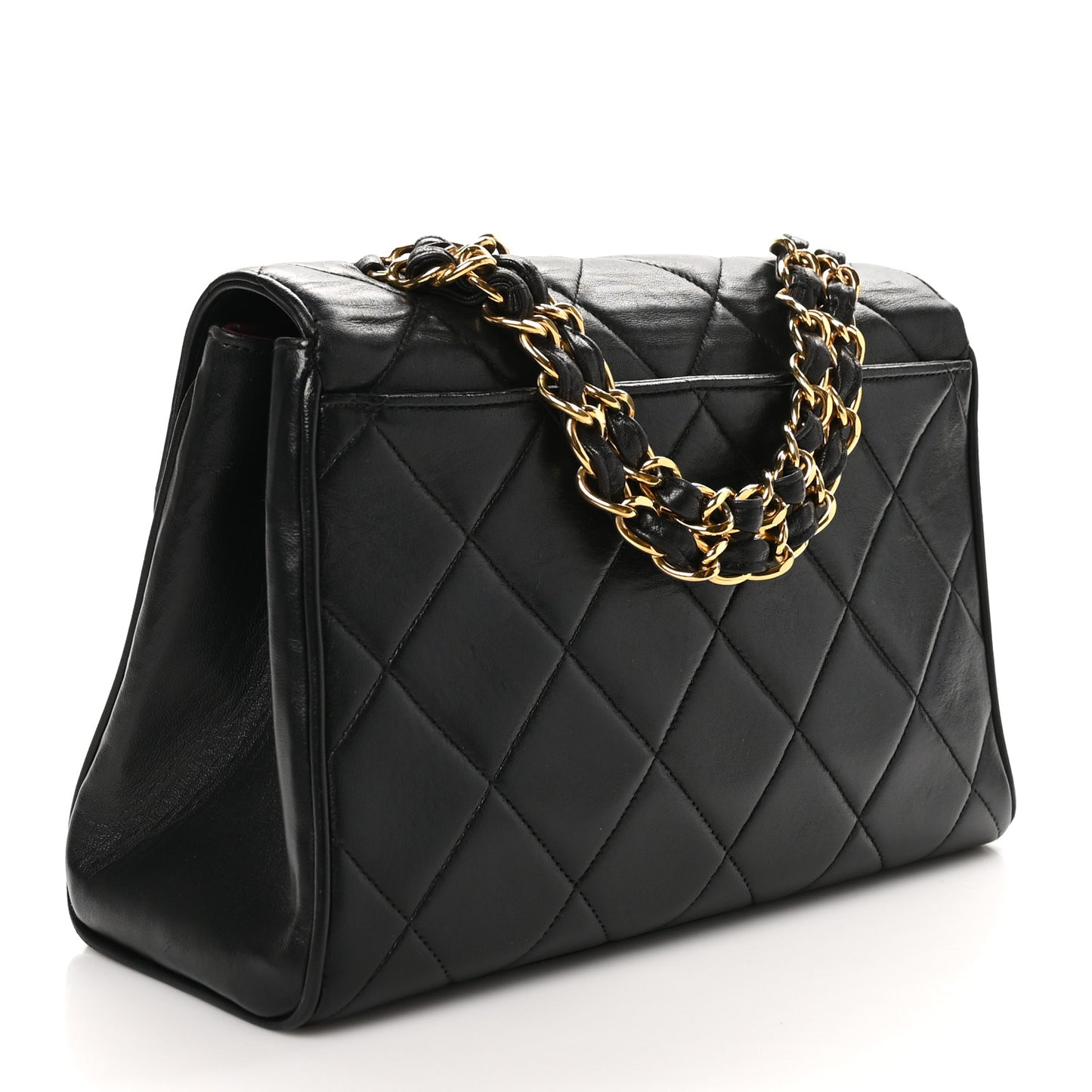 Lambskin Quilted Medium Single Flap Black