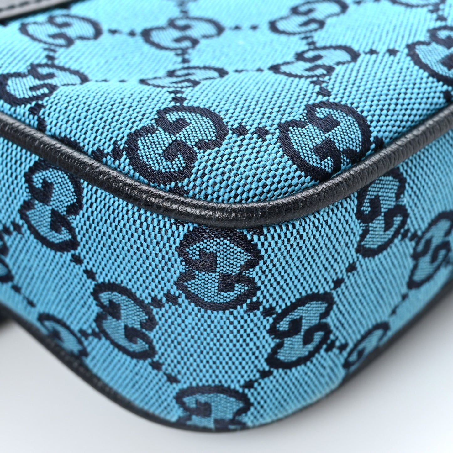 Monogram Multicolor Textured Calfskin Retro Interlocking G Belt Bag Light Blue