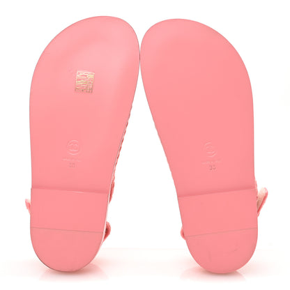 Chanel Knit Fabric Velcro Dad Sandals 38 Coral 6 of 9