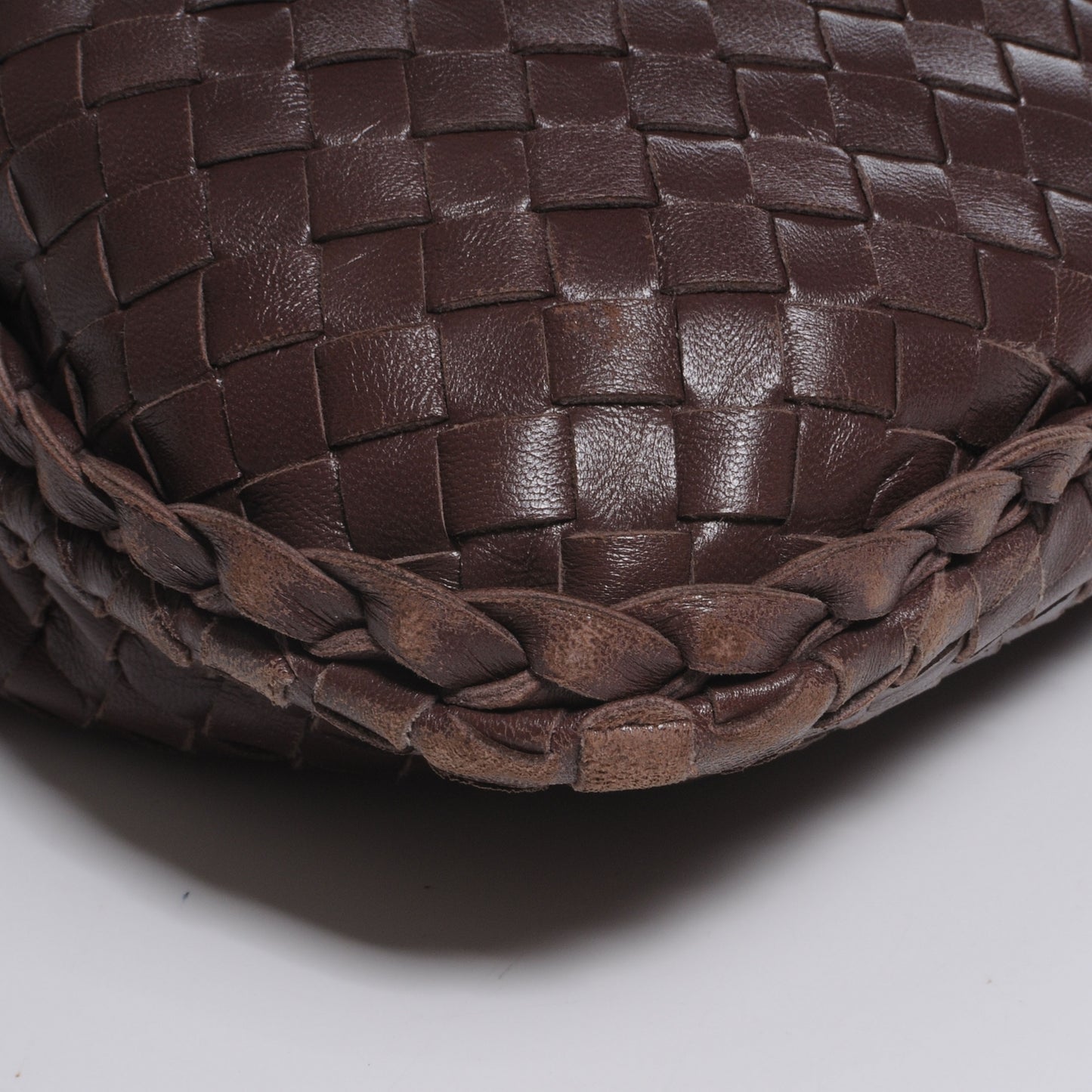 Nappa Intrecciato Large Veneta Hobo Truffle