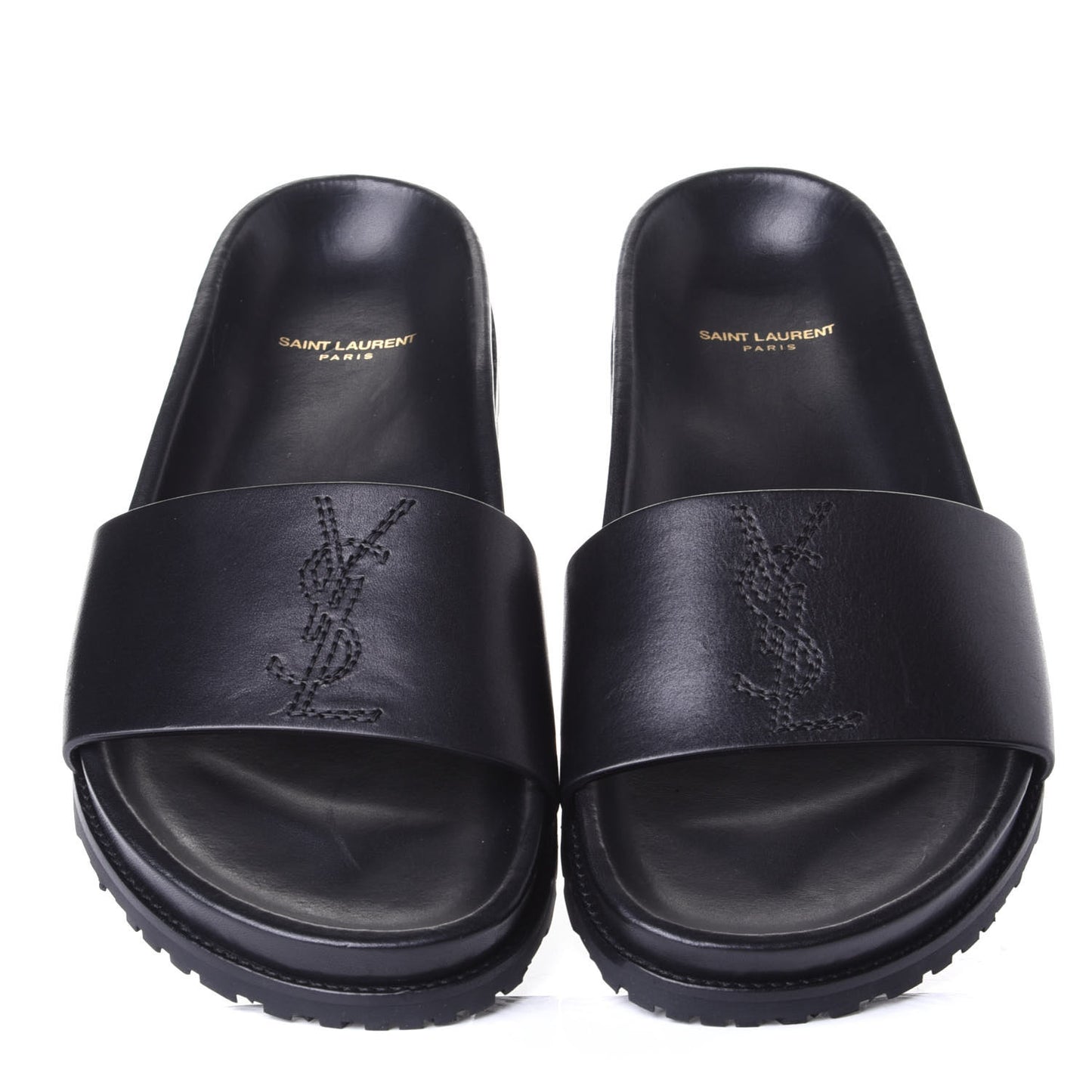 Calfskin Monogram Jimmy Joan Slide Sandals 42 Black