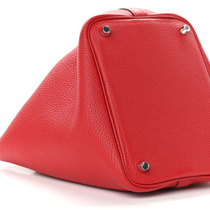 Hermes Taurillon Clemence Picotin Lock 18 PM Rouge Casaque 8 of 9