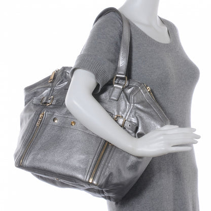 Saint Laurent Leather Medium Downtown Tote Silver 2 of 7