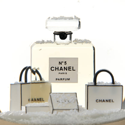 Chanel Glass N°5 Perfume Bottle Snow Globe Gold 4 of 7