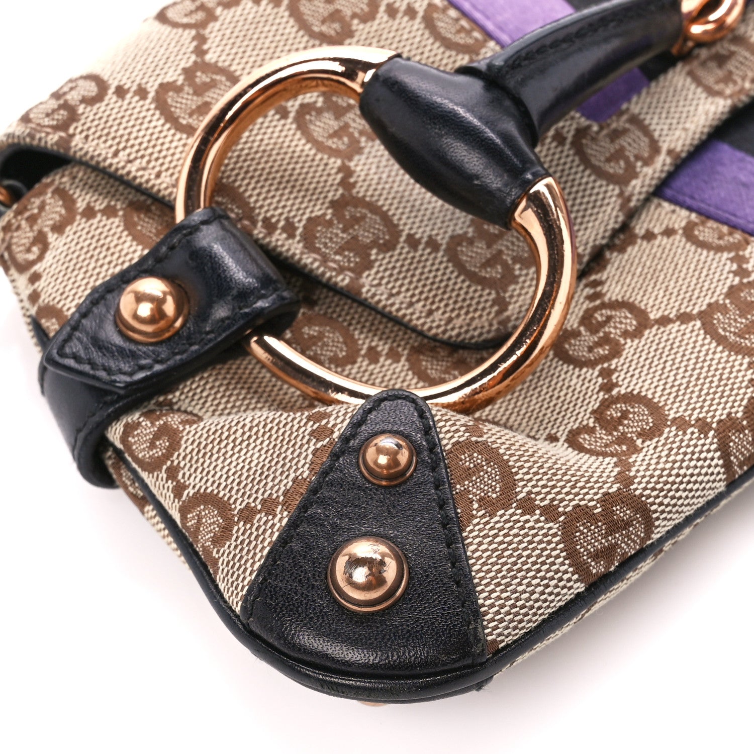 Gucci Tom Ford Monogram Horsebit Web Clutch Purple 1436891