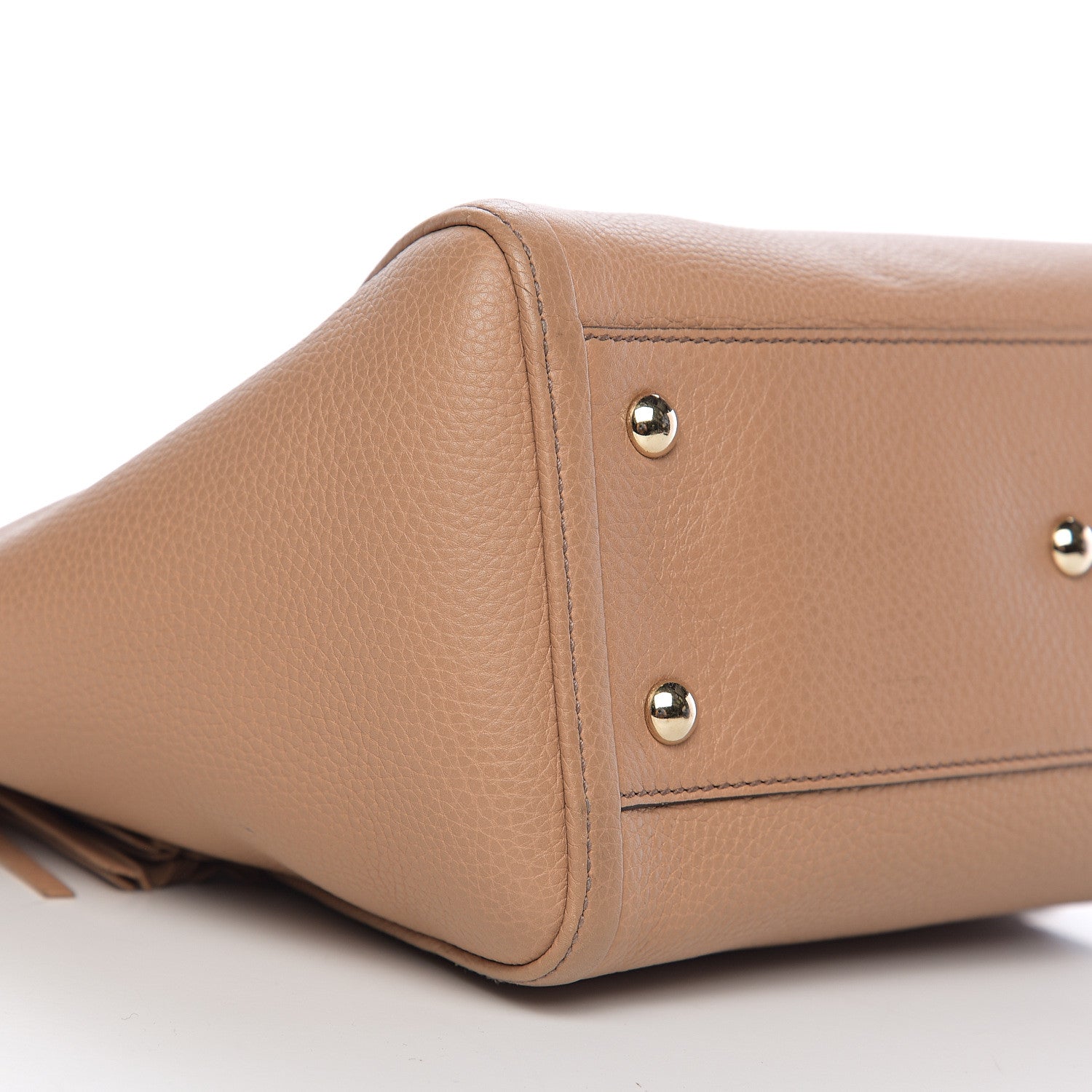 Gucci Pebbled Calfskin Small Soho Top Handle Bag Camelia 8 of 9