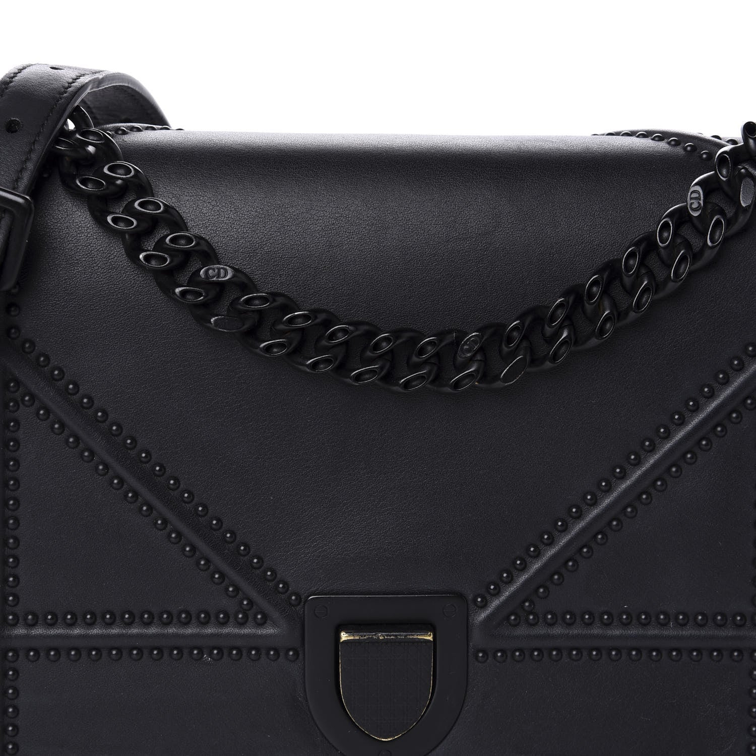 Christian Dior Ultra Matte Calfskin Studded Medium Diorama Flap Bag Black 11 of 11