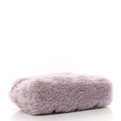 Saint Laurent Shearling Quilted Monogram Loulou Puffer Pouch Clutch Lilac 3 of 8
