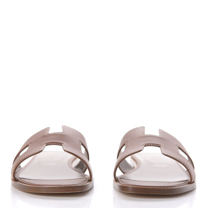 Hermes Box Calfskin Oran Sandals 39 Gold 2 of 10