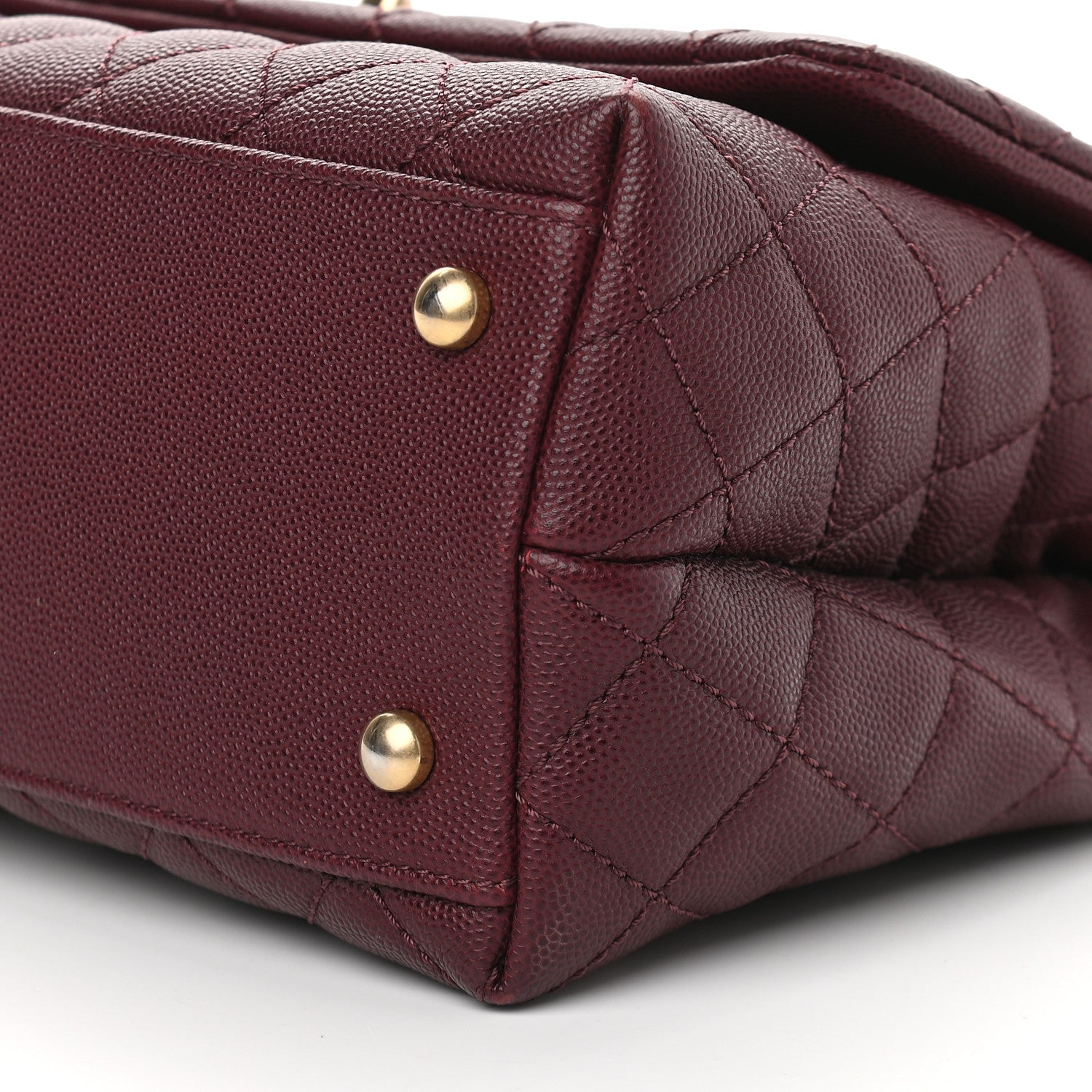 Chanel Caviar Lizard Embossed Quilted Small Coco Handle Flap Burgundy 9 of 9