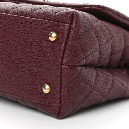 Chanel Caviar Lizard Embossed Quilted Small Coco Handle Flap Burgundy 9 of 9