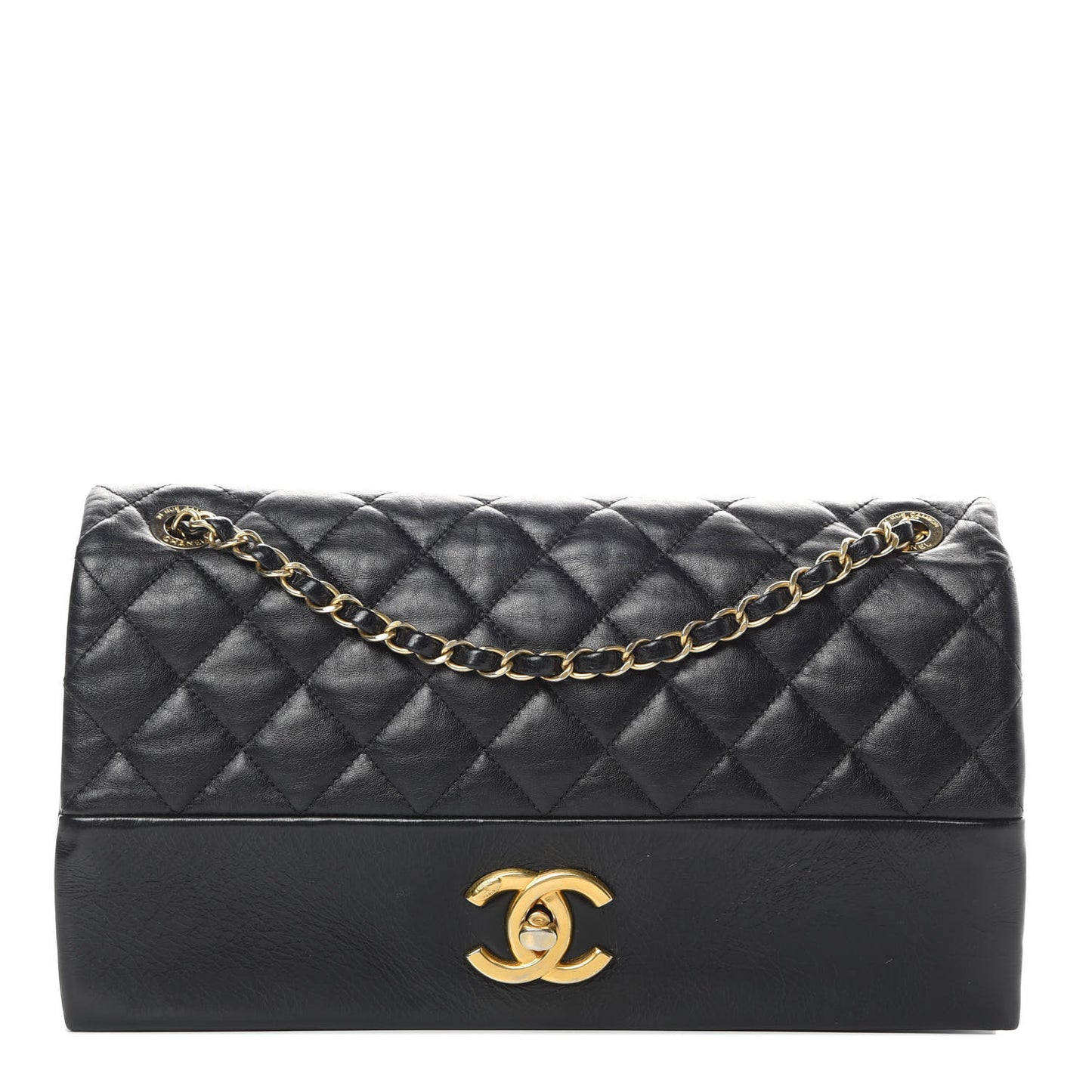 Calfskin Quilted Jumbo Soft Elegance Flap Black