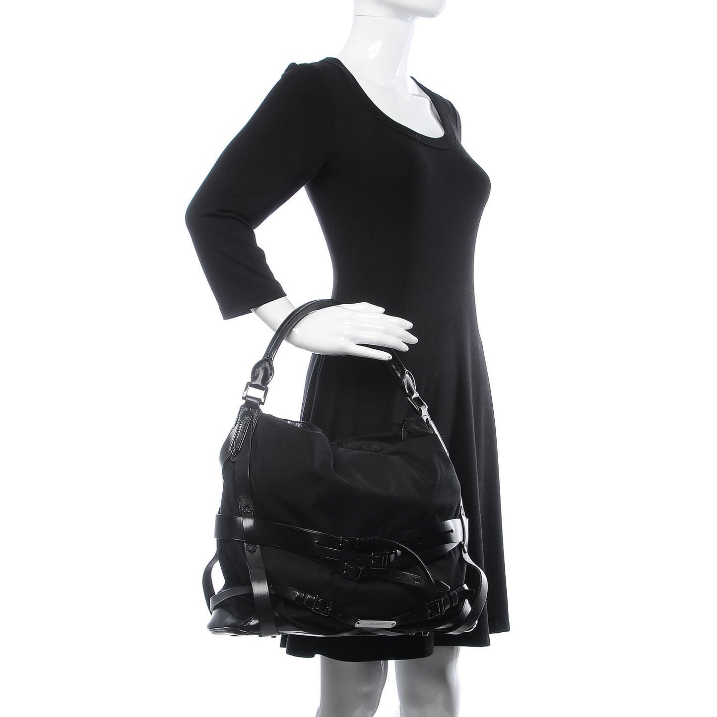 Canvas Bridle Calfskin Medium Lynher Hobo Black